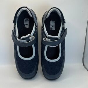 Drew Navy Blue Mary Jane Walking Shoes | Orthopedic | Adjustable Strap | Size 7M